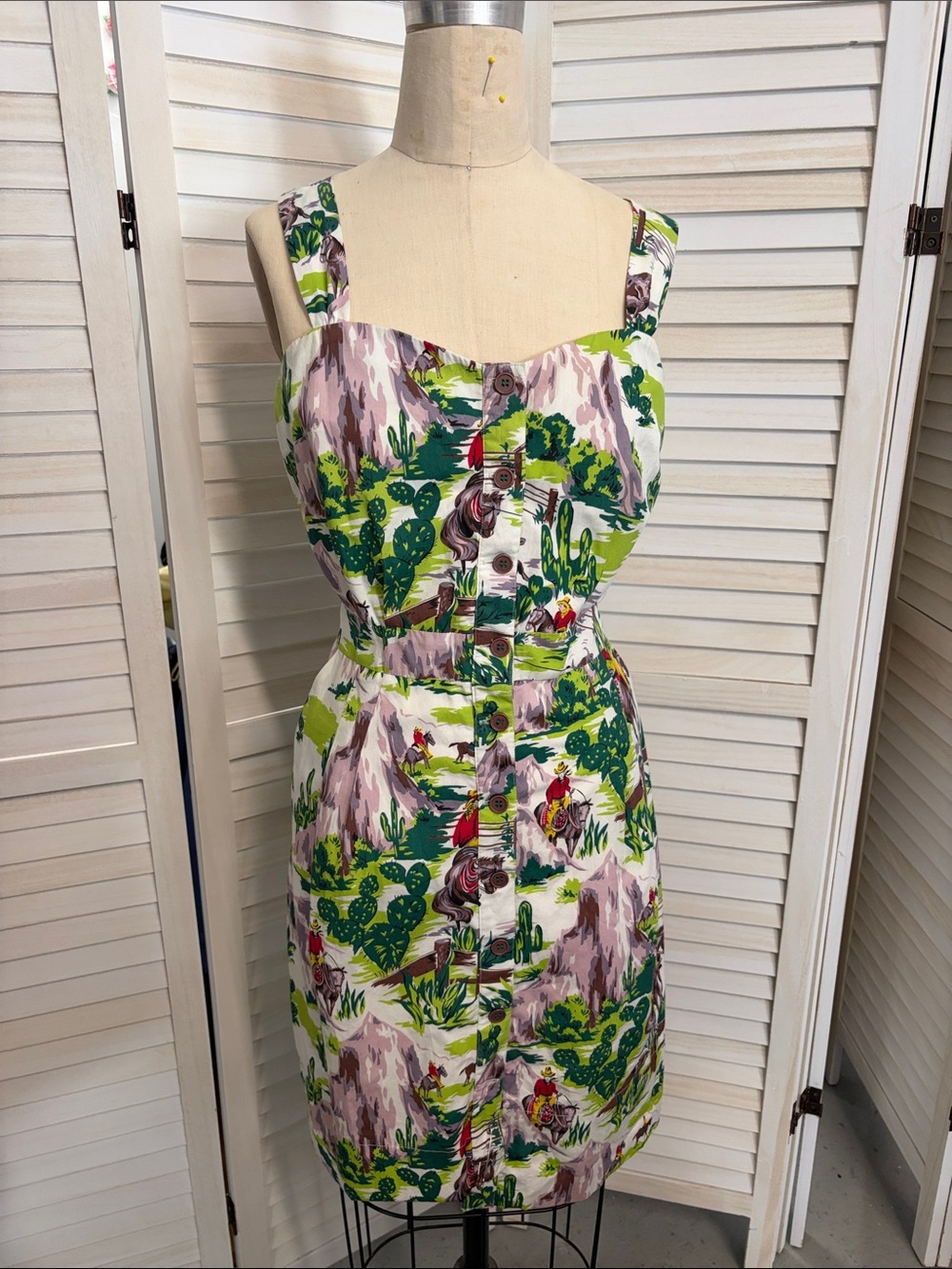 Emily and Fin Cowboy Print button up dress